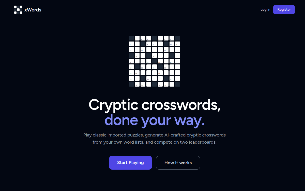xWords — Live Laravel Crosswords Platform